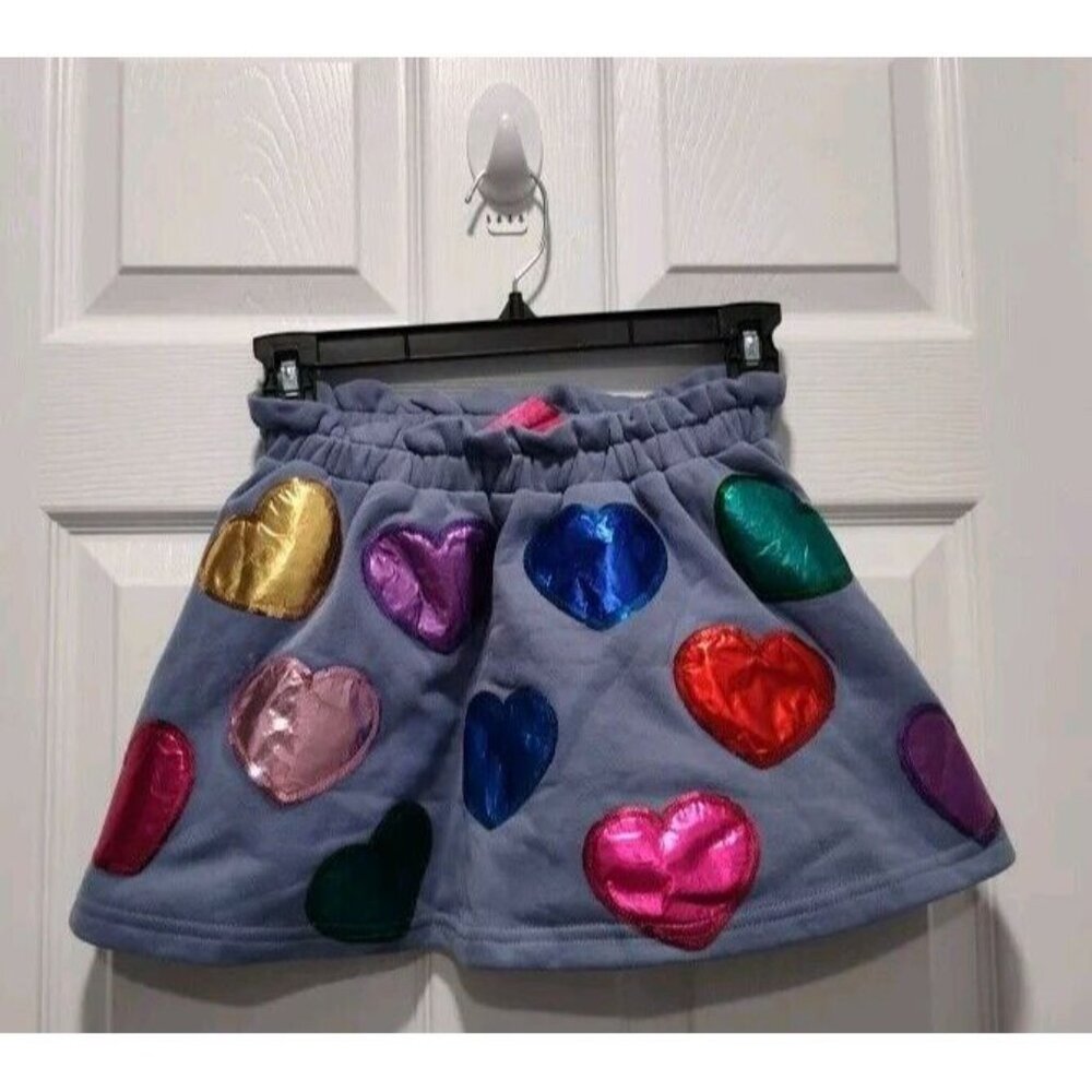 QUEEN OF SPARKLES Foil Heart Skort❤️💜💚💙🩷 10 Med